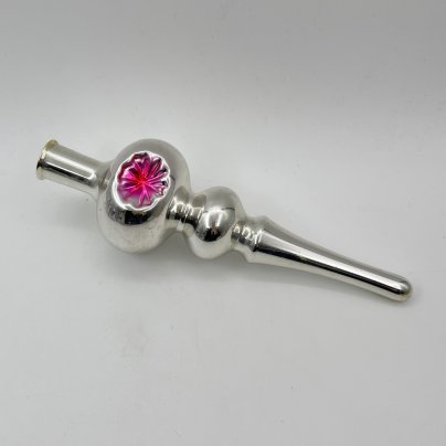 Игрушка елочная "Пика" (навершие/наконечник на елку), стекло, роспись, СССР, 1960-1980 гг.