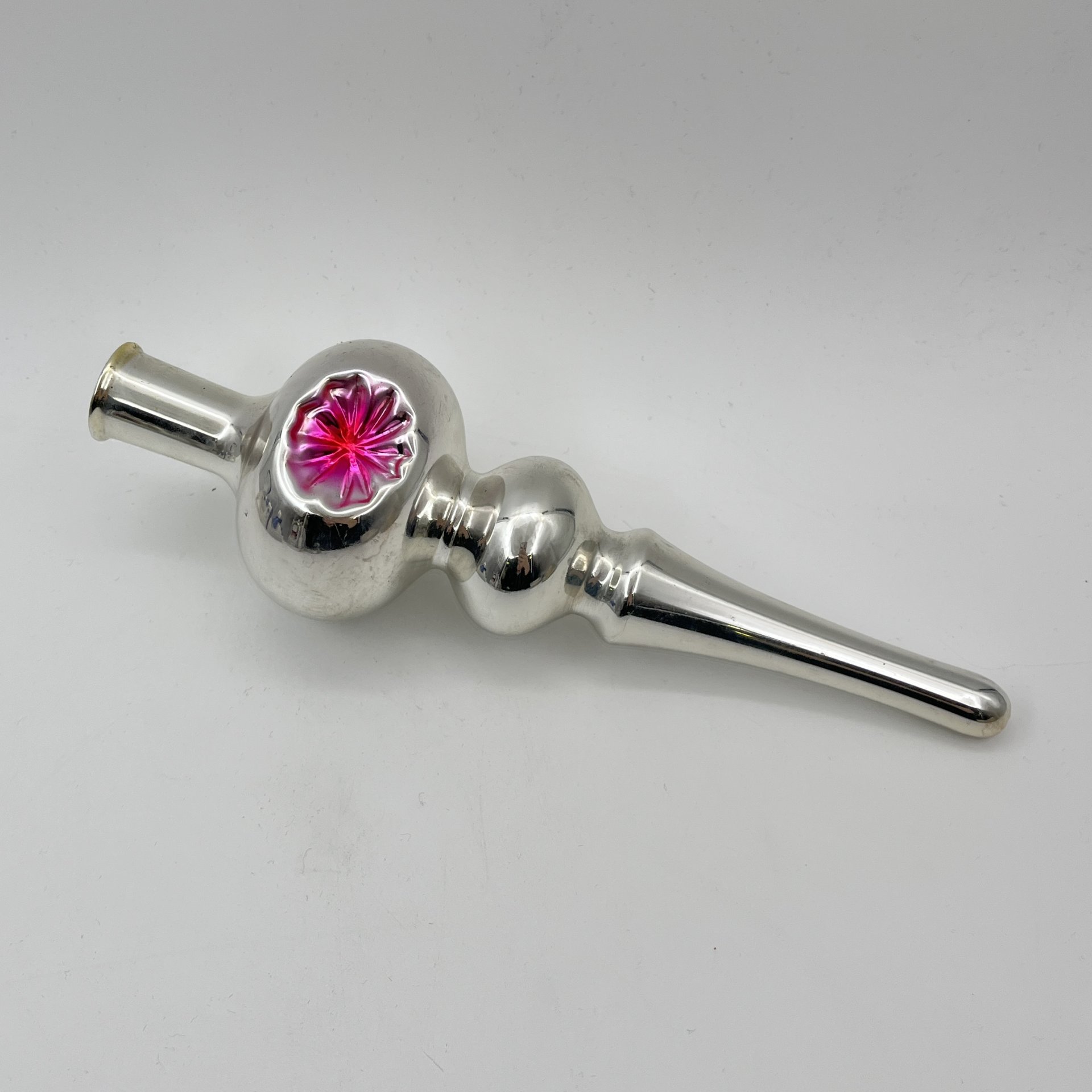 Игрушка елочная "Пика" (навершие/наконечник на елку), стекло, роспись, СССР, 1960-1980 гг.