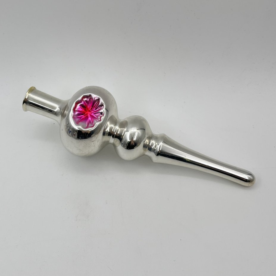 Игрушка елочная "Пика" (навершие/наконечник на елку), стекло, роспись, СССР, 1960-1980 гг.