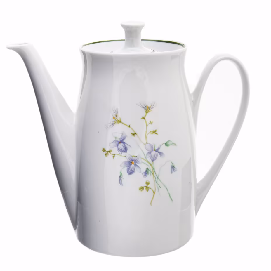 Кофейник "Ирисы", Дмитровский фарфоровый завод (ДФЗ Вербилки)