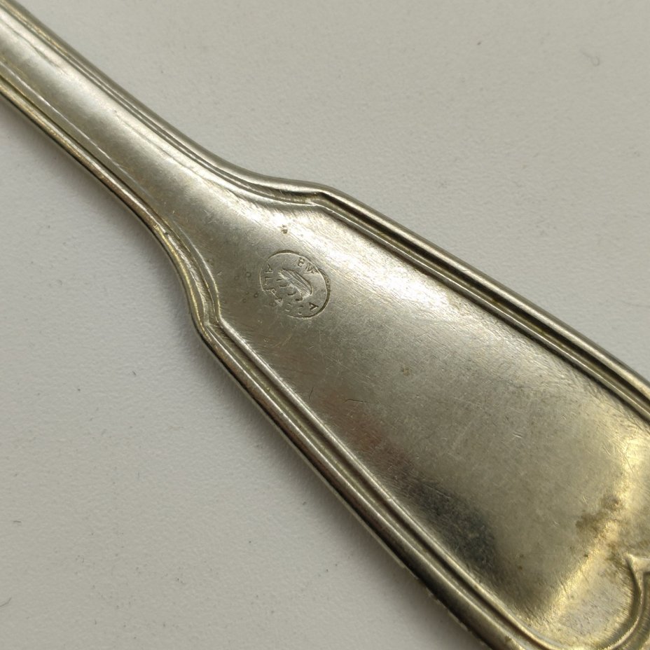 Ложка чайная, сплав металлов (альпака/alpacca), Arthur Krupp, Berndorf (Берндорфская фабрика металлических изделий)