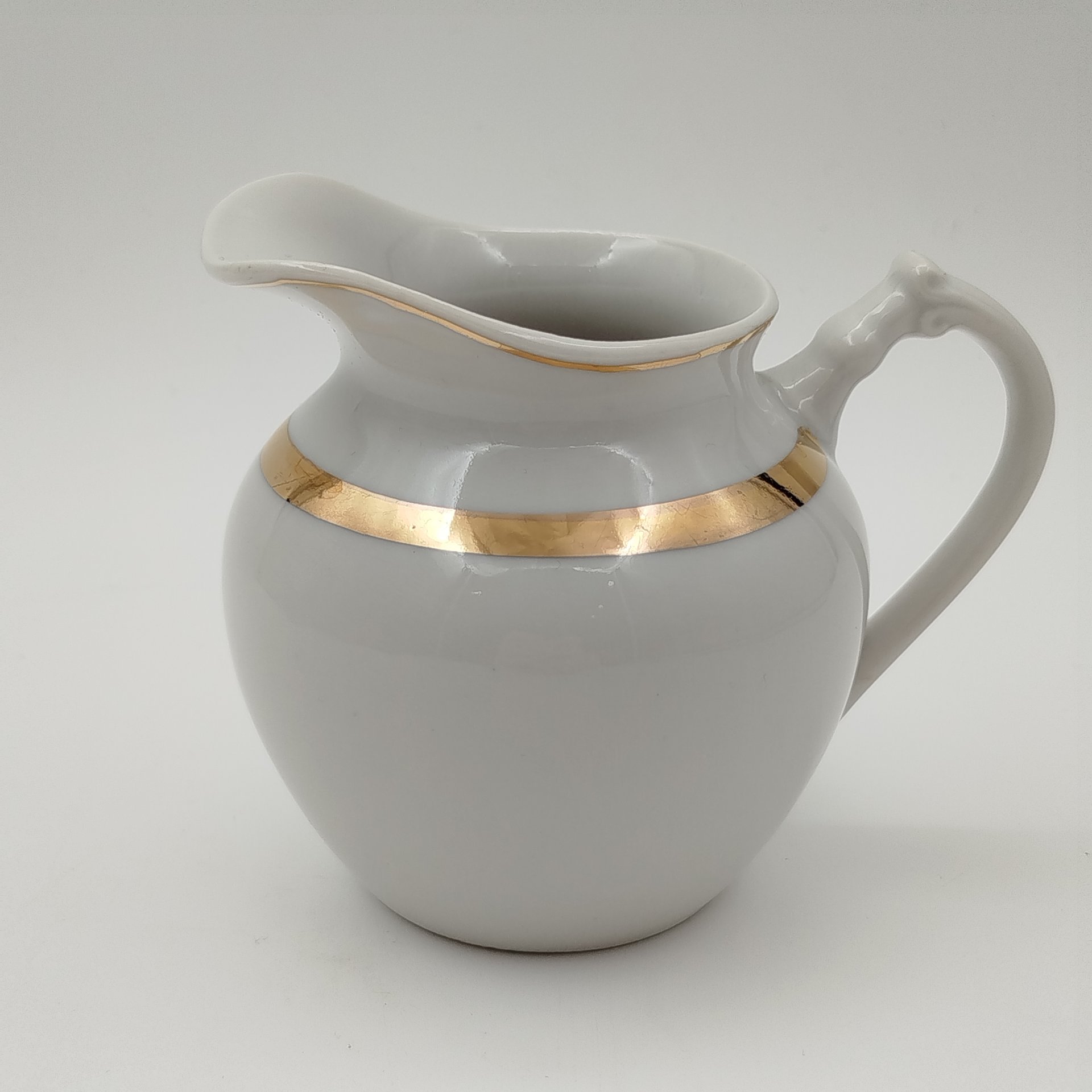 Молочник, фарфор, золочение, Дулевский фарфоровый завод (Дулёво), СССР, 1967 г.