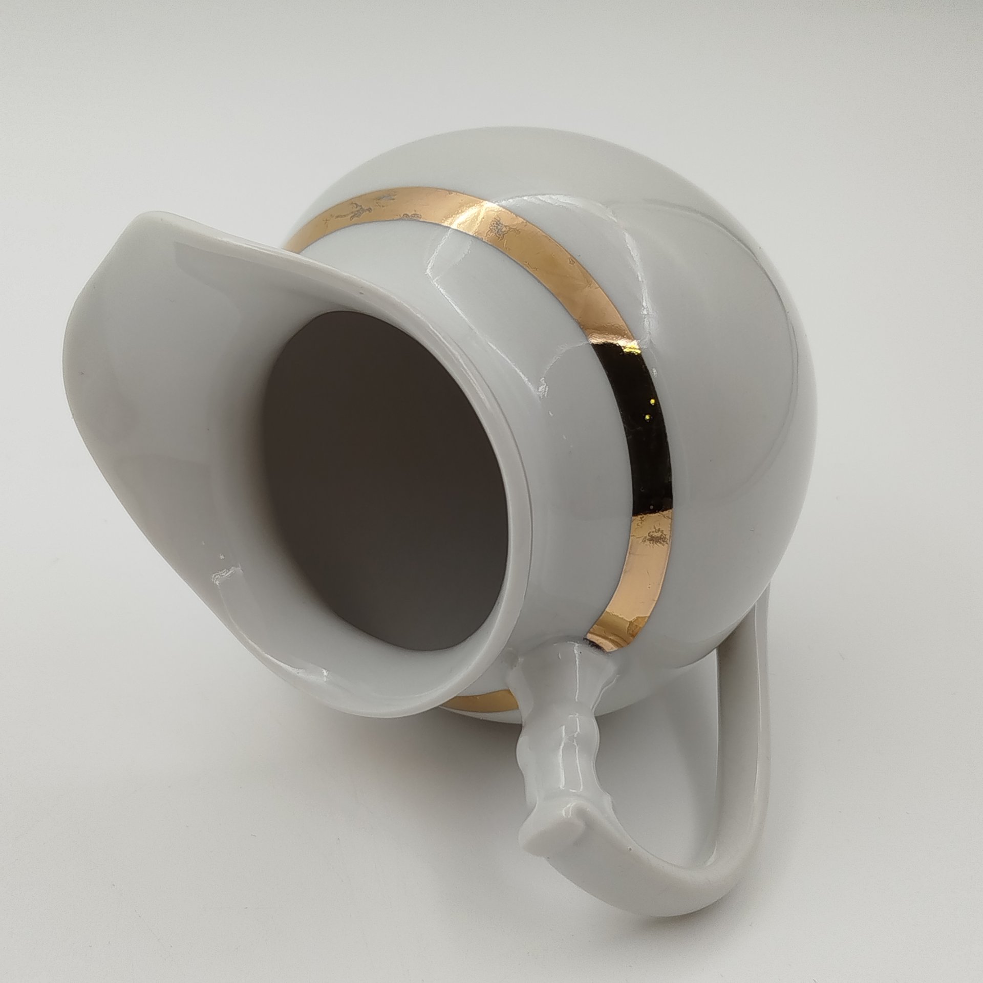 Молочник, фарфор, золочение, Дулевский фарфоровый завод (Дулёво), СССР, 1967 г.