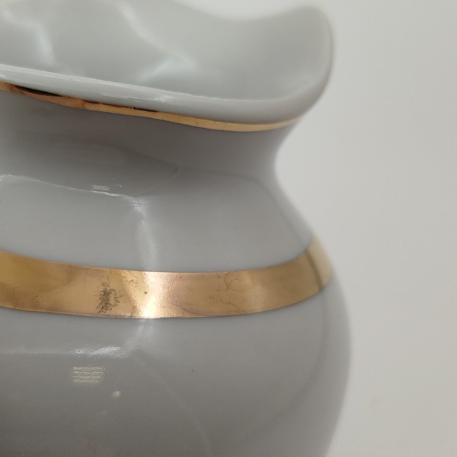 Молочник, фарфор, золочение, Дулевский фарфоровый завод (Дулёво), СССР, 1967 г.