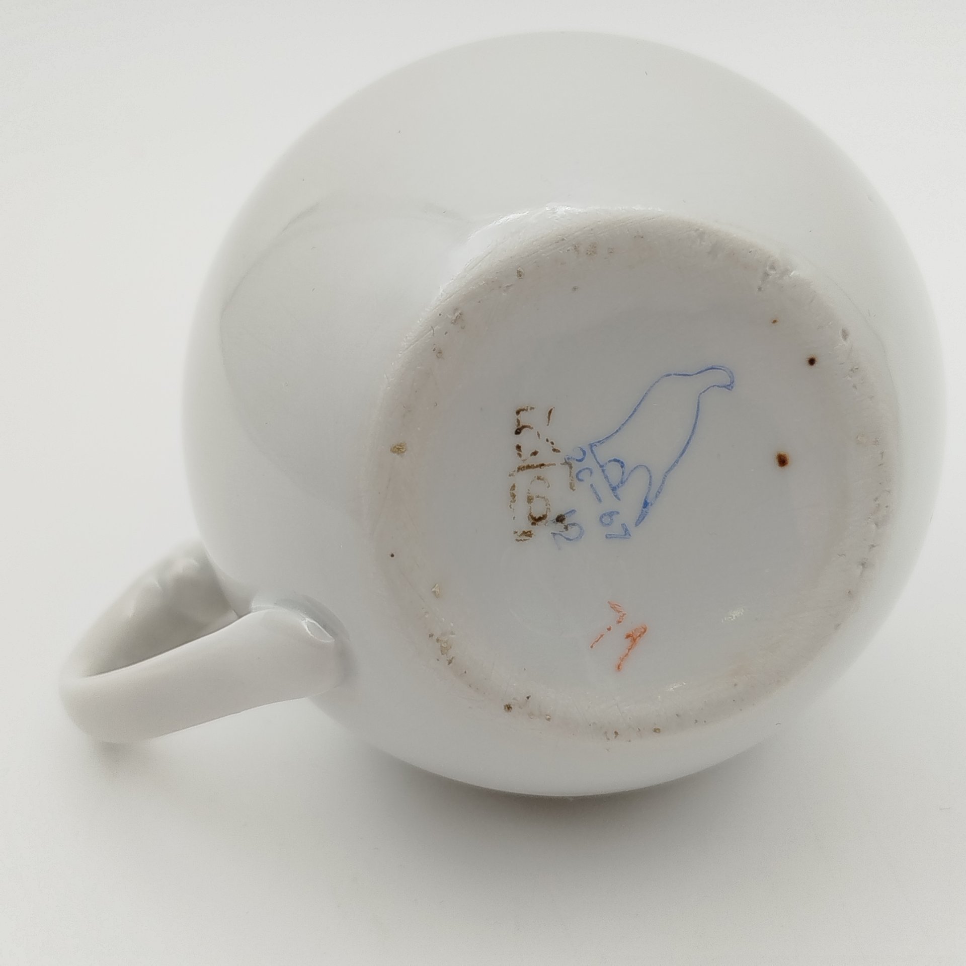 Молочник, фарфор, золочение, Дулевский фарфоровый завод (Дулёво), СССР, 1967 г.