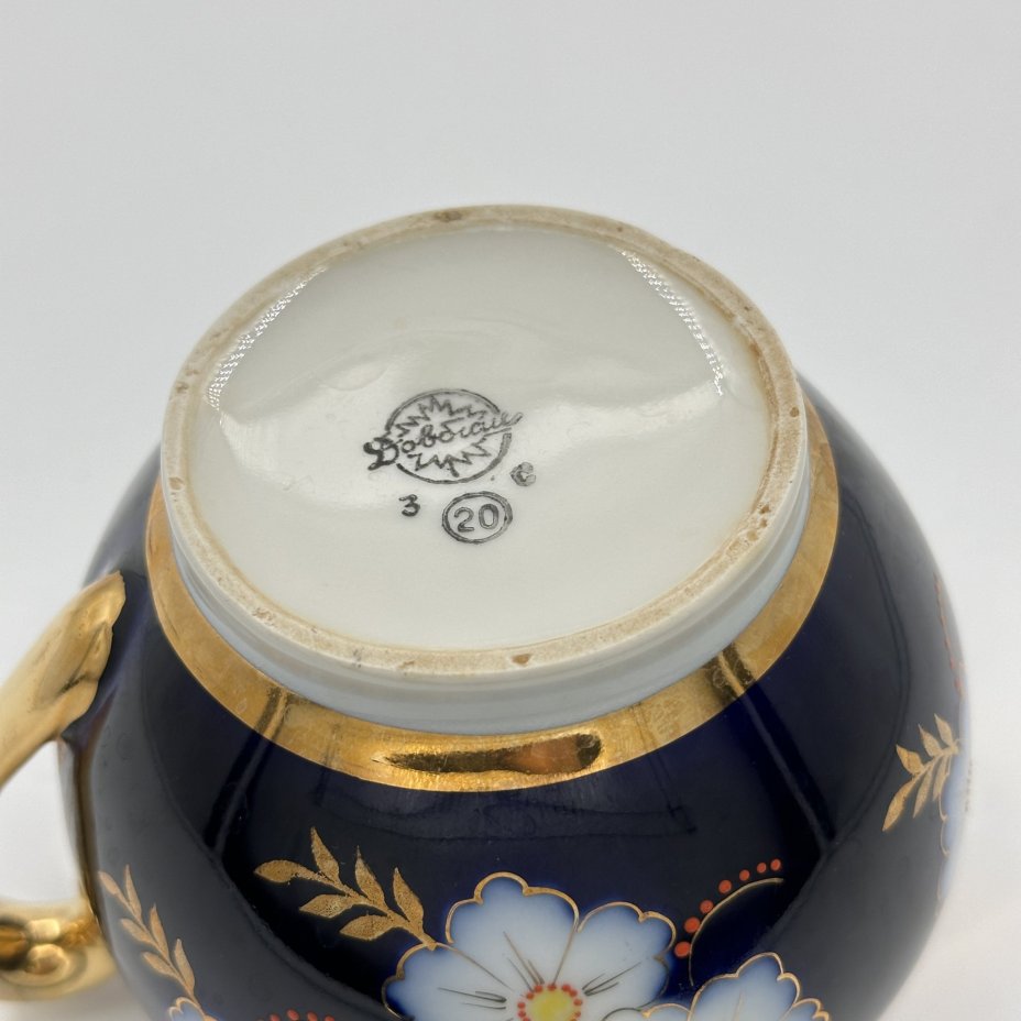 Молочник (сливочник) с цветочным декором, Довбышский фарфоровый завод (Довбыш)