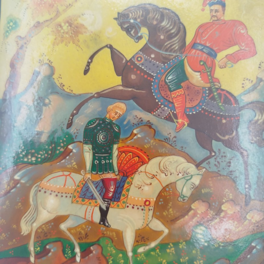 Шкатулка "Тарас Бульба", подпись художника "М.Н.", п. Мстера