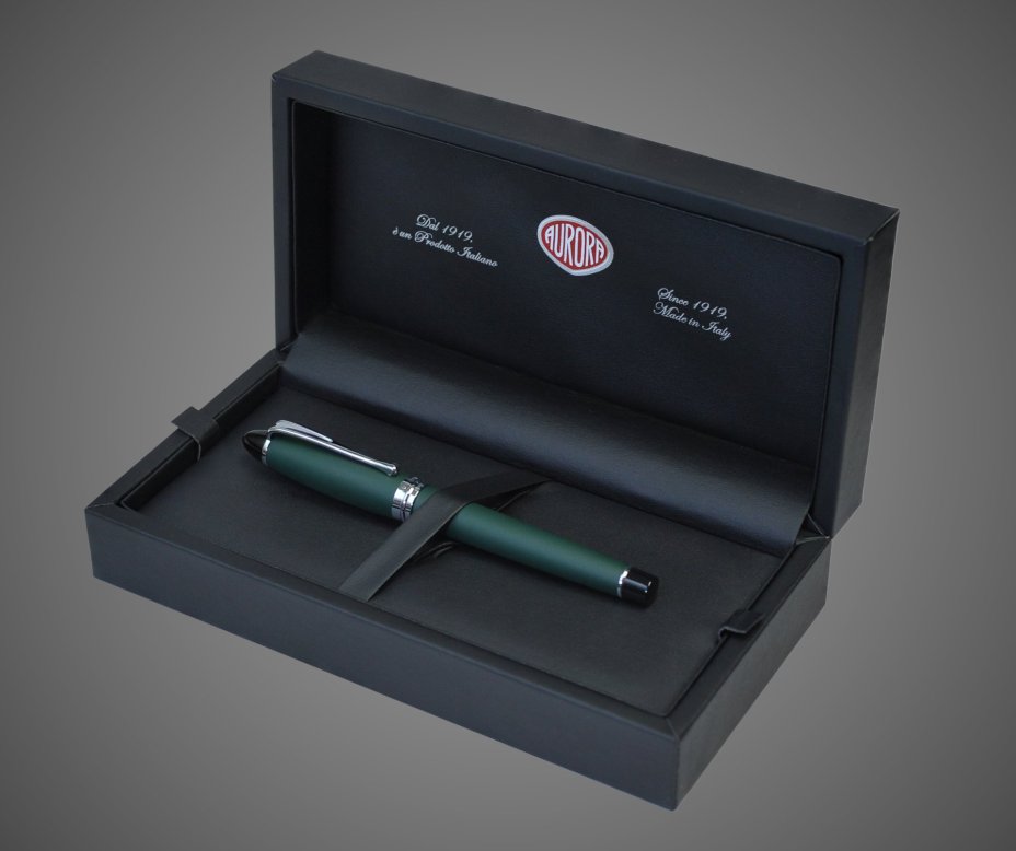 Ручка Роллер Aurora Ipsilon Satin, Green matt resin CT, Лаки и смолы: смола, хром