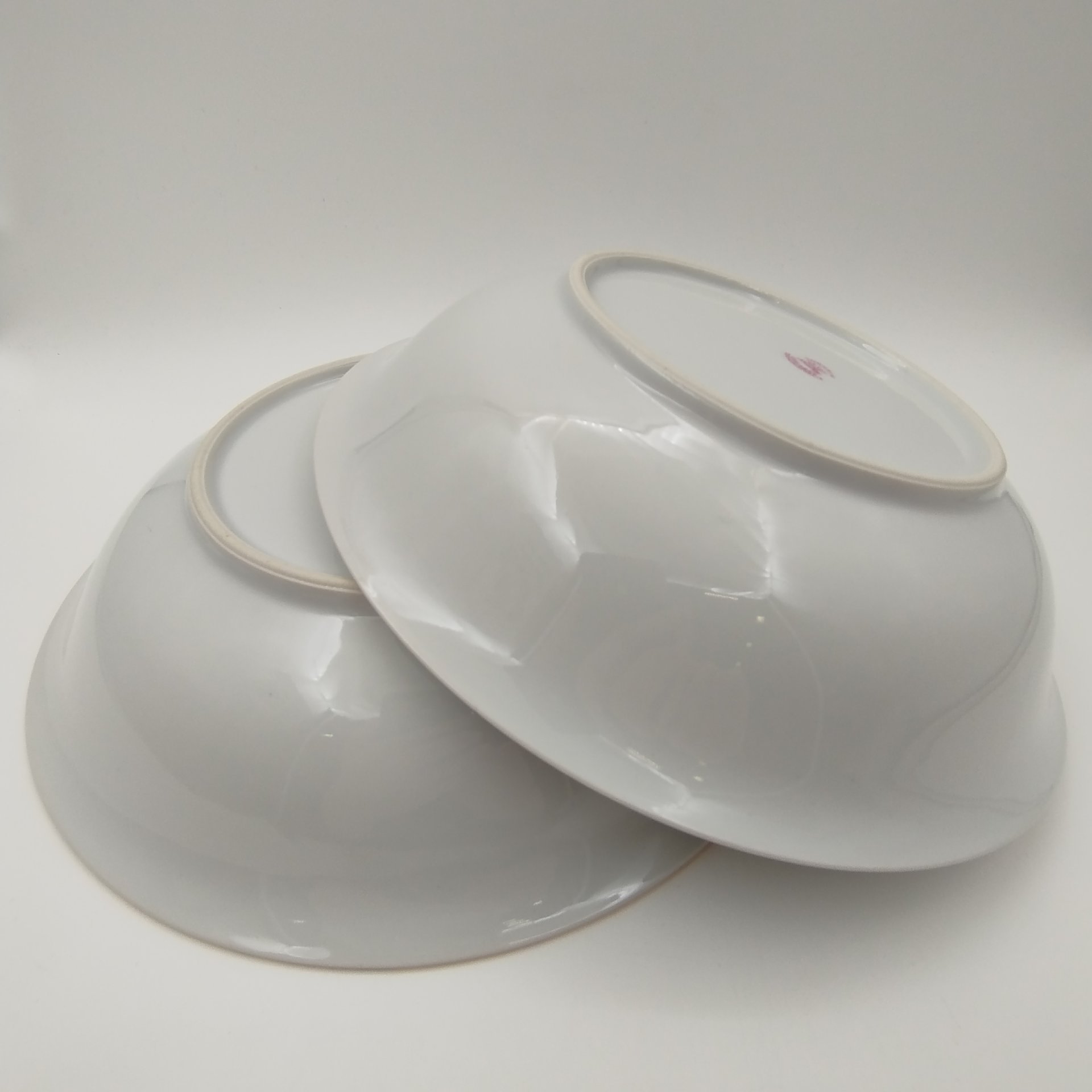 Набор из 2-х салатников с геометрическим декором, Cornelia Loucky Carlsbad, фарфор, деколь, золочение, Чехословакия, 1960-1980 гг.