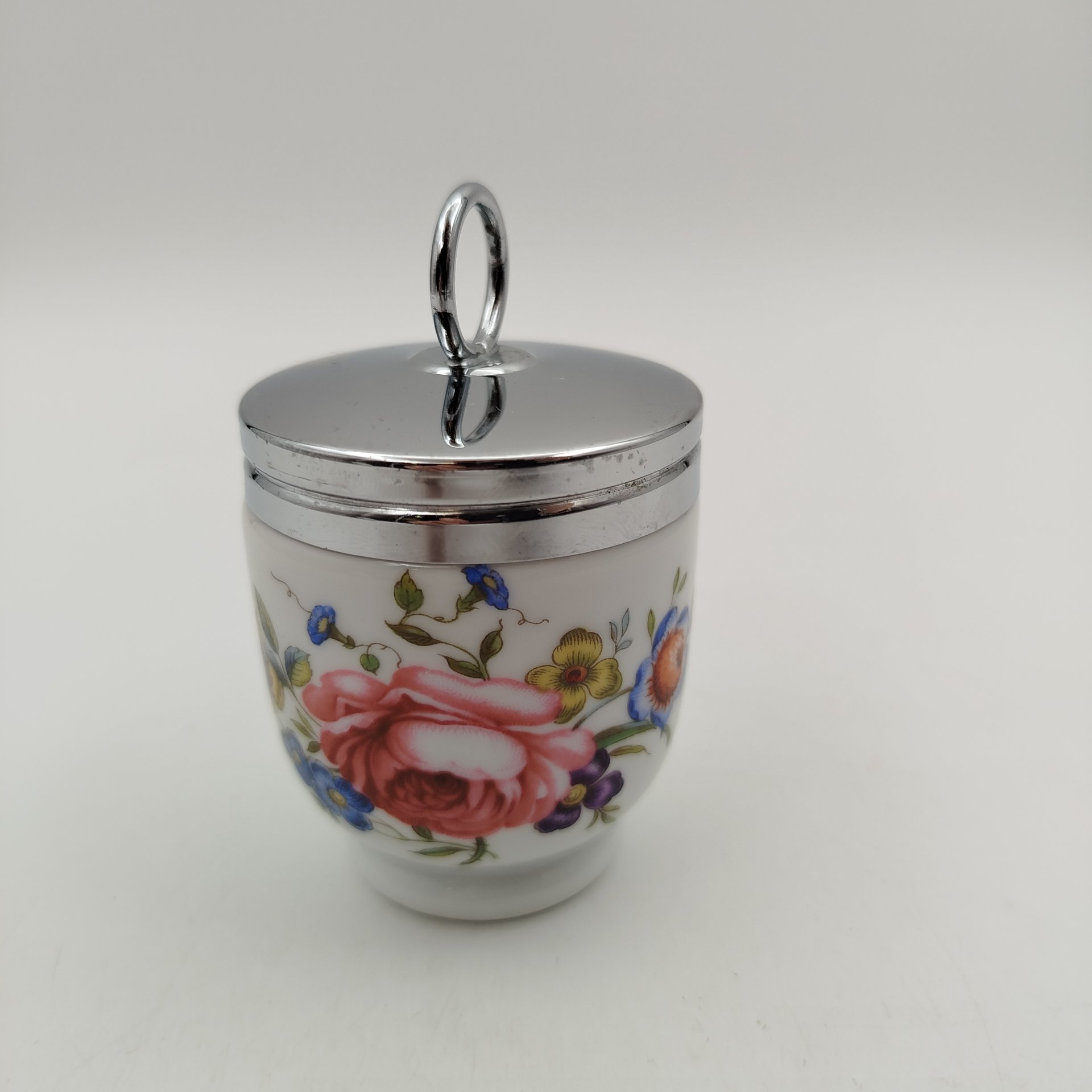 Кодлер с цветочным декором, фарфор, деколь, металл, Royal Worcester, Royal Worcester