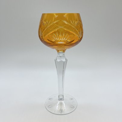 Бокал янтарного оттенка, хрусталь, алмазная грань, Германия, 1960-1990 гг.
