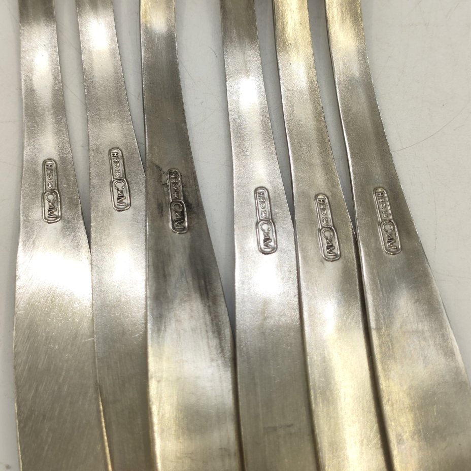 Набор из 6-ти столовых вилок с цветочным декором, Завод "Серп и молот", нержавеющая сталь