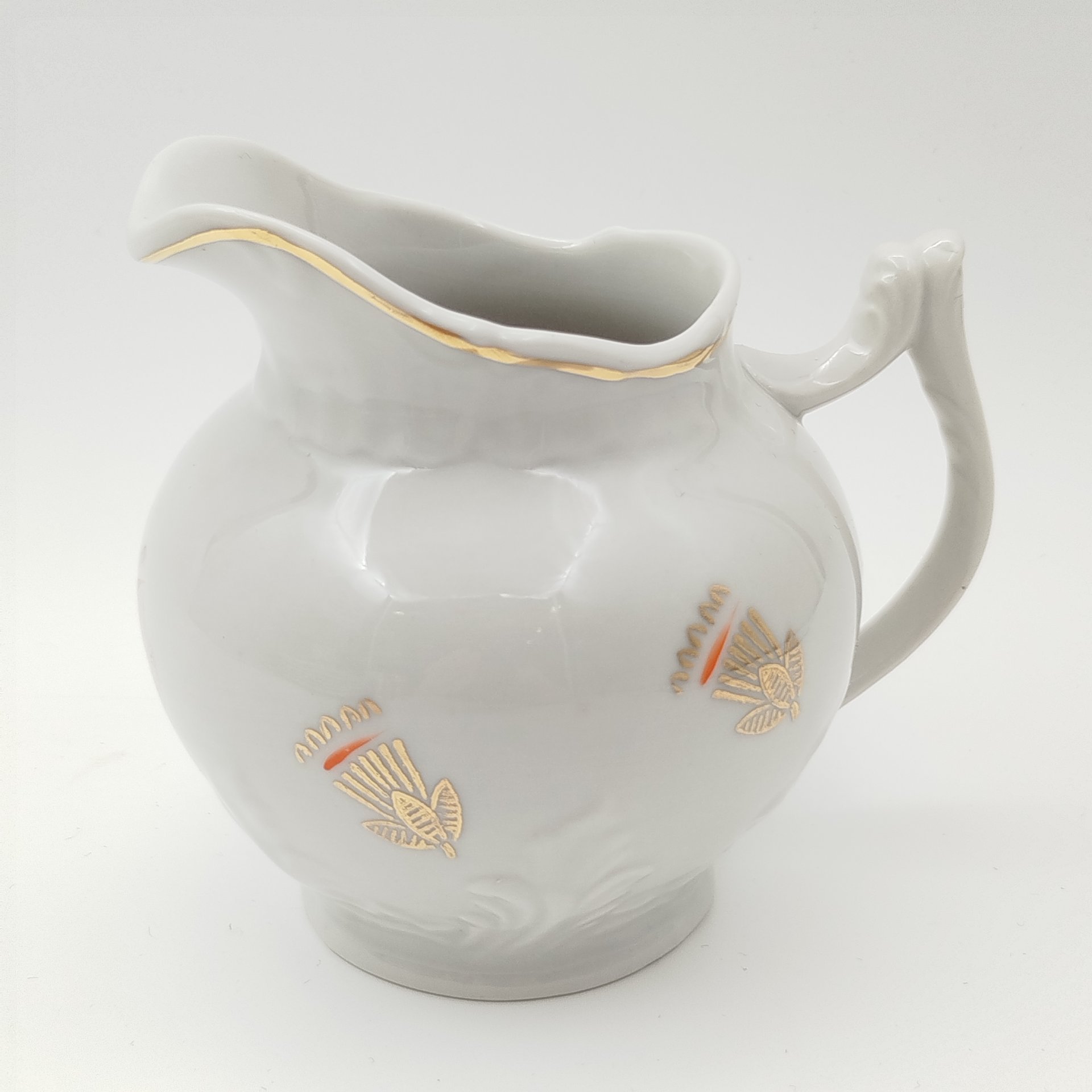 Молочник, фарфор, золочение, Дмитровский фарфоровый завод (ДФЗ Вербилки), СССР, 1954-1965 гг.