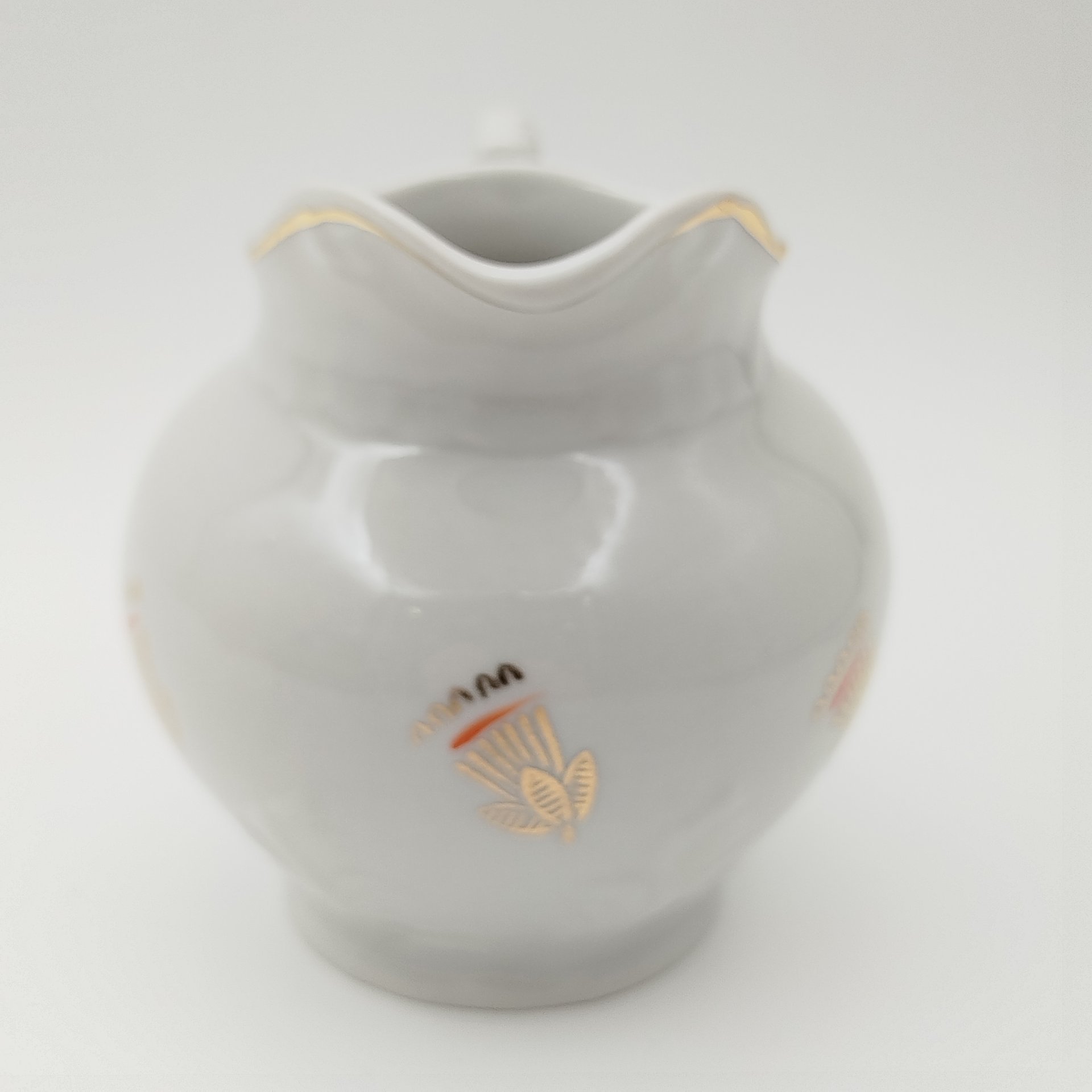 Молочник, фарфор, золочение, Дмитровский фарфоровый завод (ДФЗ Вербилки), СССР, 1954-1965 гг.