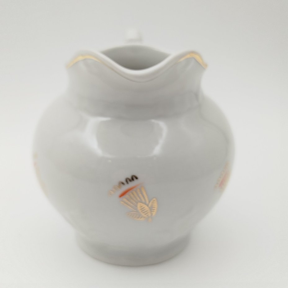 Молочник, фарфор, золочение, Дмитровский фарфоровый завод (ДФЗ Вербилки), СССР, 1954-1965 гг.