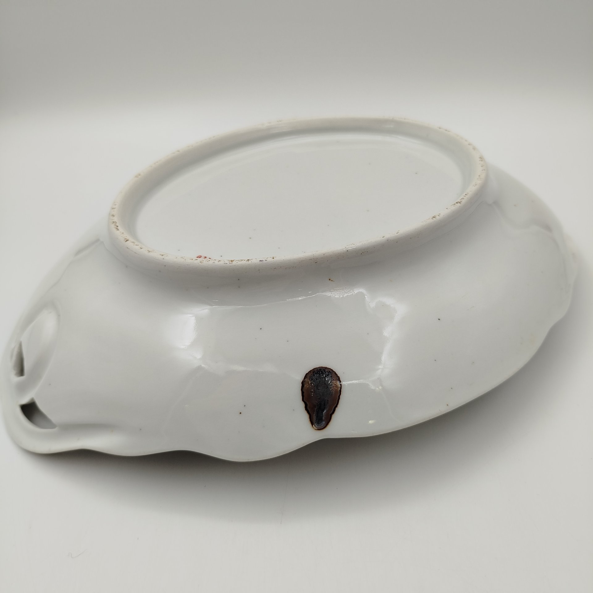 Блюдо (сухарница/фруктовница) "Сирень", фарфор, деколь, Россия, 1900-1930 гг.