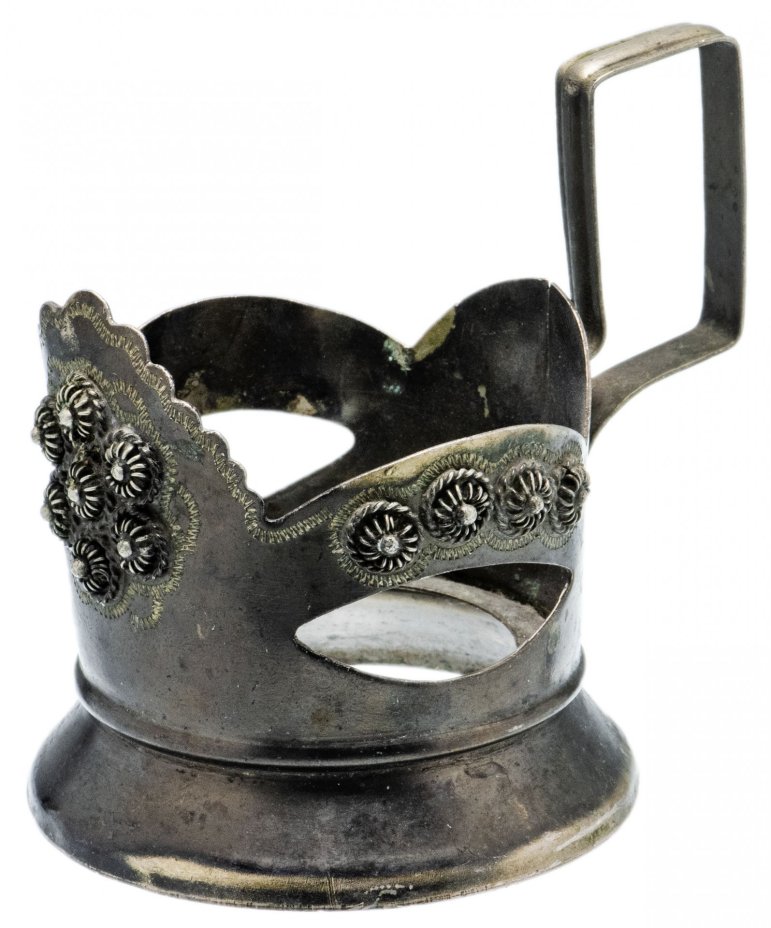 Подстаканник "Цветок", мельхиор, СССР, 1960-1970 гг.