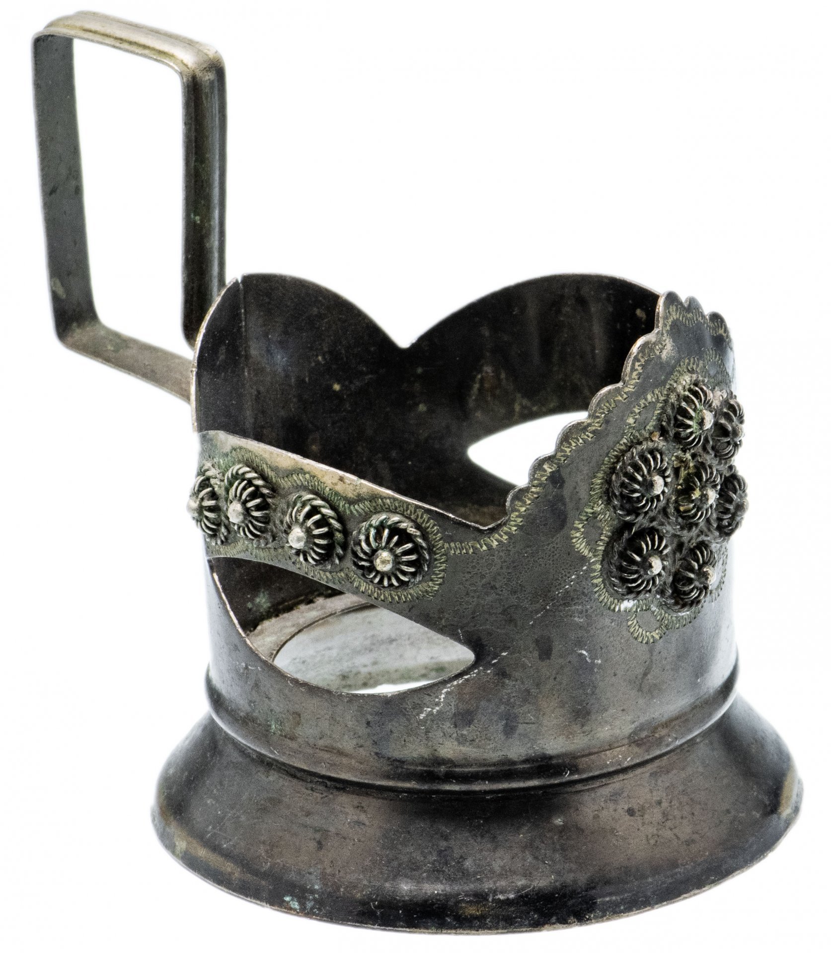 Подстаканник "Цветок", мельхиор, СССР, 1960-1970 гг.