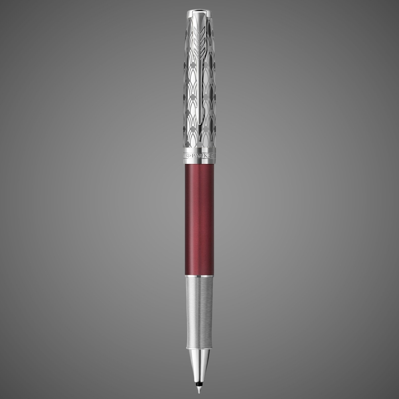 Ручка-роллер Parker Sonnet Premium Refresh RED CT, стержень: F, цвет чернил: black, в подарочной упаковке, Лаки и смолы: лак, латунь, нержавеющая сталь, палладий