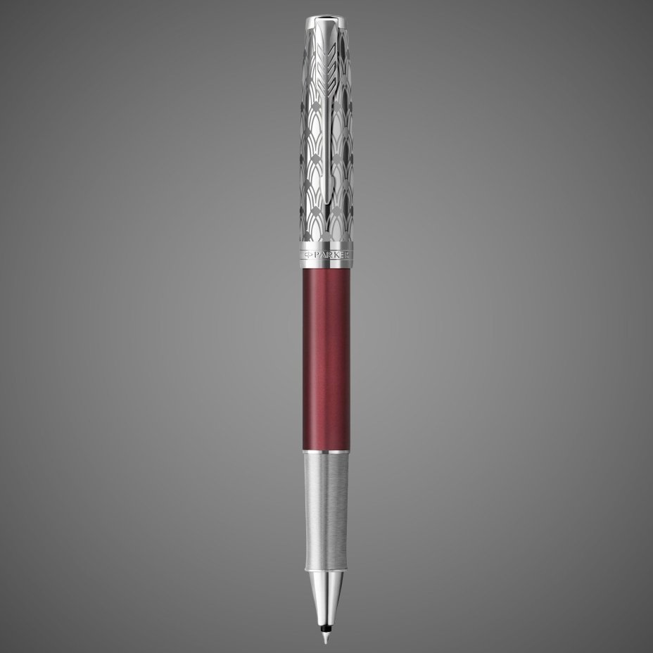 Ручка-роллер Parker Sonnet Premium Refresh RED CT, стержень: F, цвет чернил: black, в подарочной упаковке, Лаки и смолы: лак, латунь, нержавеющая сталь, палладий