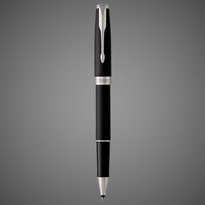 Ручка роллер Parker Sonnet Matte Black CT, стержень: F, цвет чернил: black, в подарочной упаковке, Лаки и смолы: лак, латунь, нержавеющая сталь, палладий, позолота, позолота