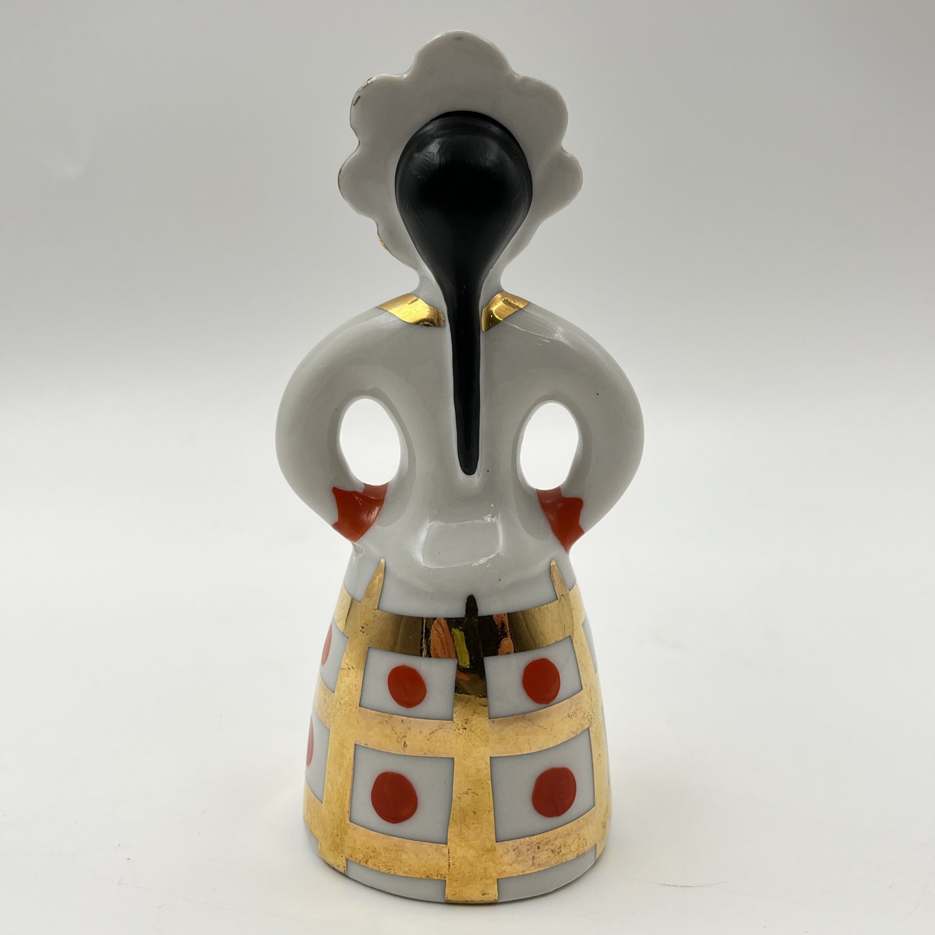 Статуэтка "Матрешка-невеста", фарфор, роспись, золочение, Дулевский фарфоровый завод (Дулёво), СССР, 1968-1991 гг.