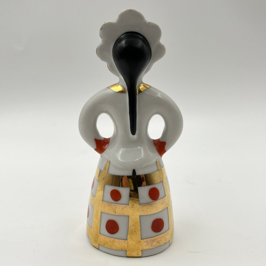 Статуэтка "Матрешка-невеста", фарфор, роспись, золочение, Дулевский фарфоровый завод (Дулёво), СССР, 1968-1991 гг.