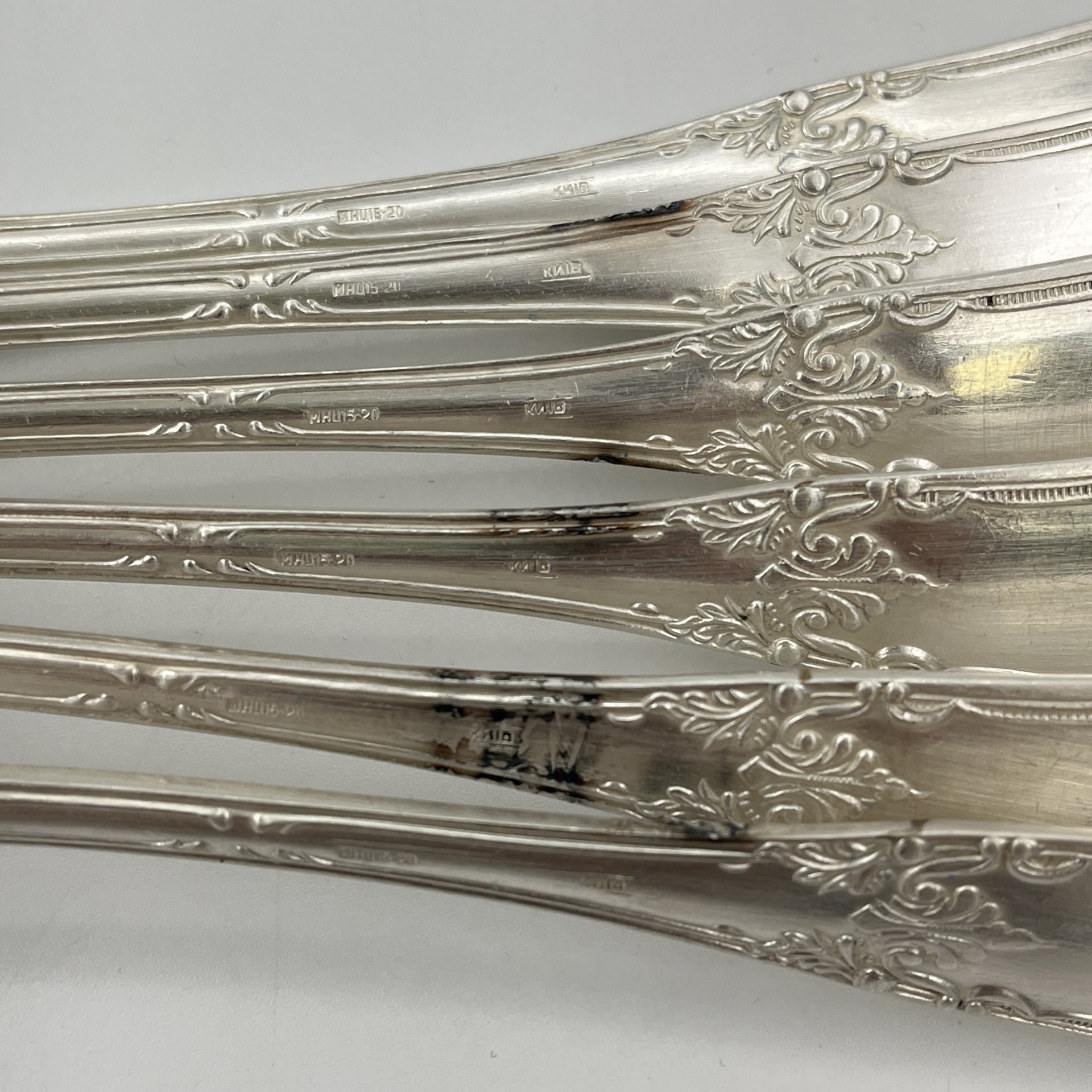 Набор из шести столовых ложек с растительным декором