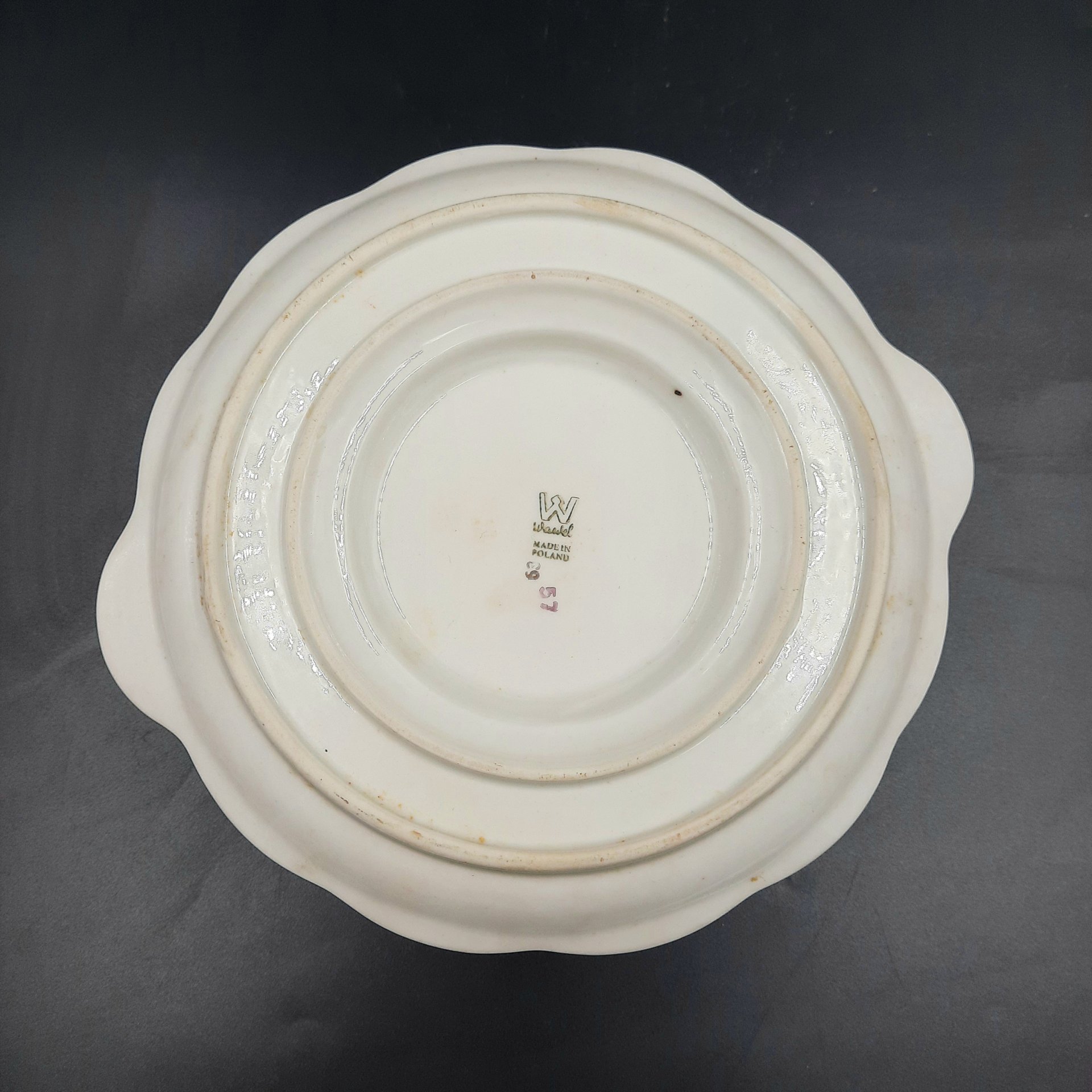 Соусник с цветочным декором, фарфор, деколь, золочение, Wawel, Польша, 1960-1990 гг.