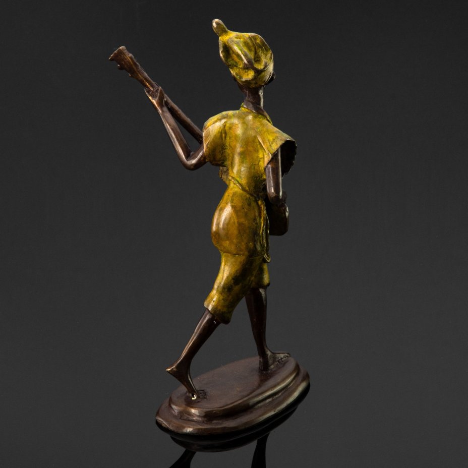 Статуэтка "Африканский музыкант", металл, литье, крашение, Европа, 2000-2015 гг.