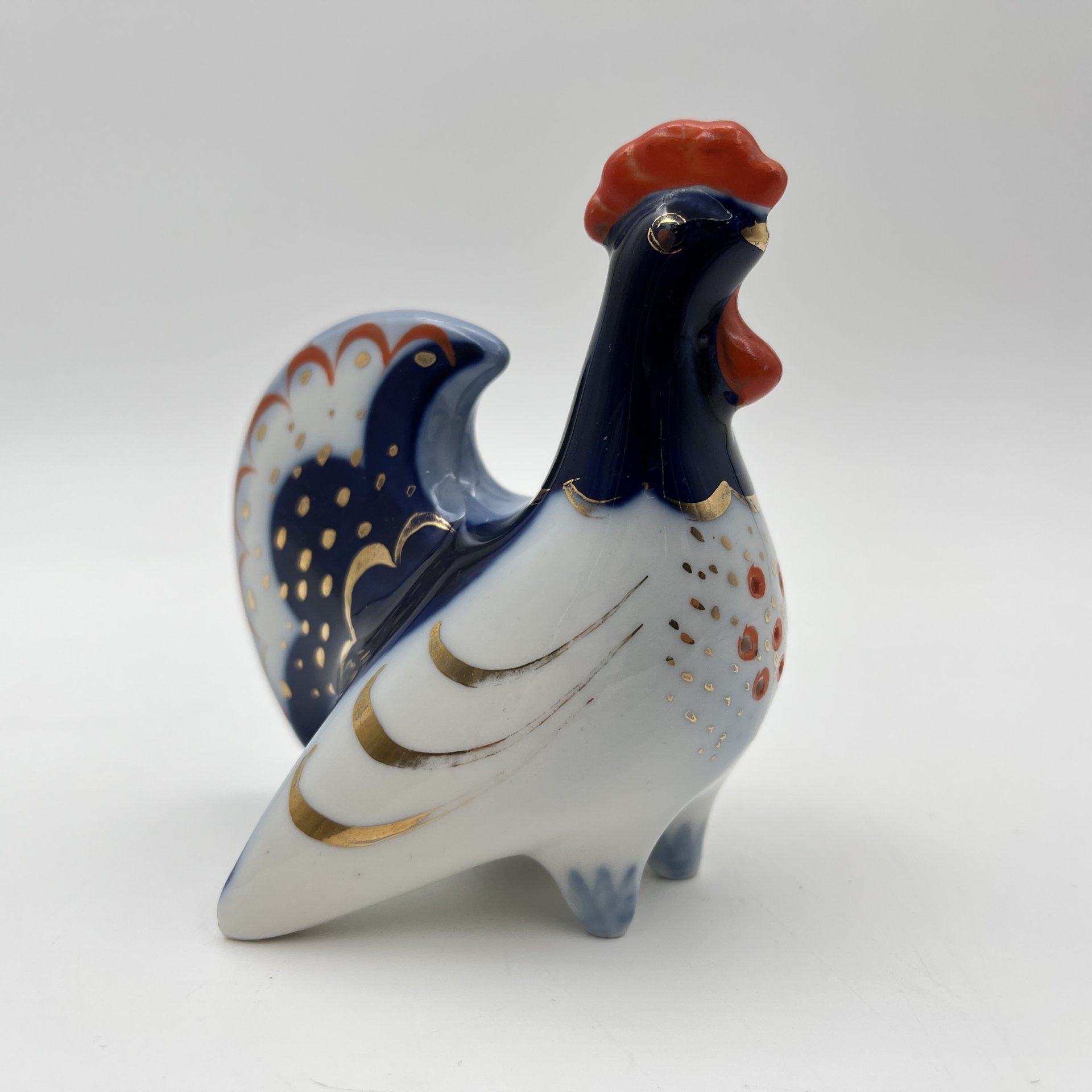 Солонка "Индюк", скульптор М.Н. Мох, фарфор, роспись, золочение, Ленинградский фарфоровый завод (ЛФЗ), СССР, 1960-1970 гг.