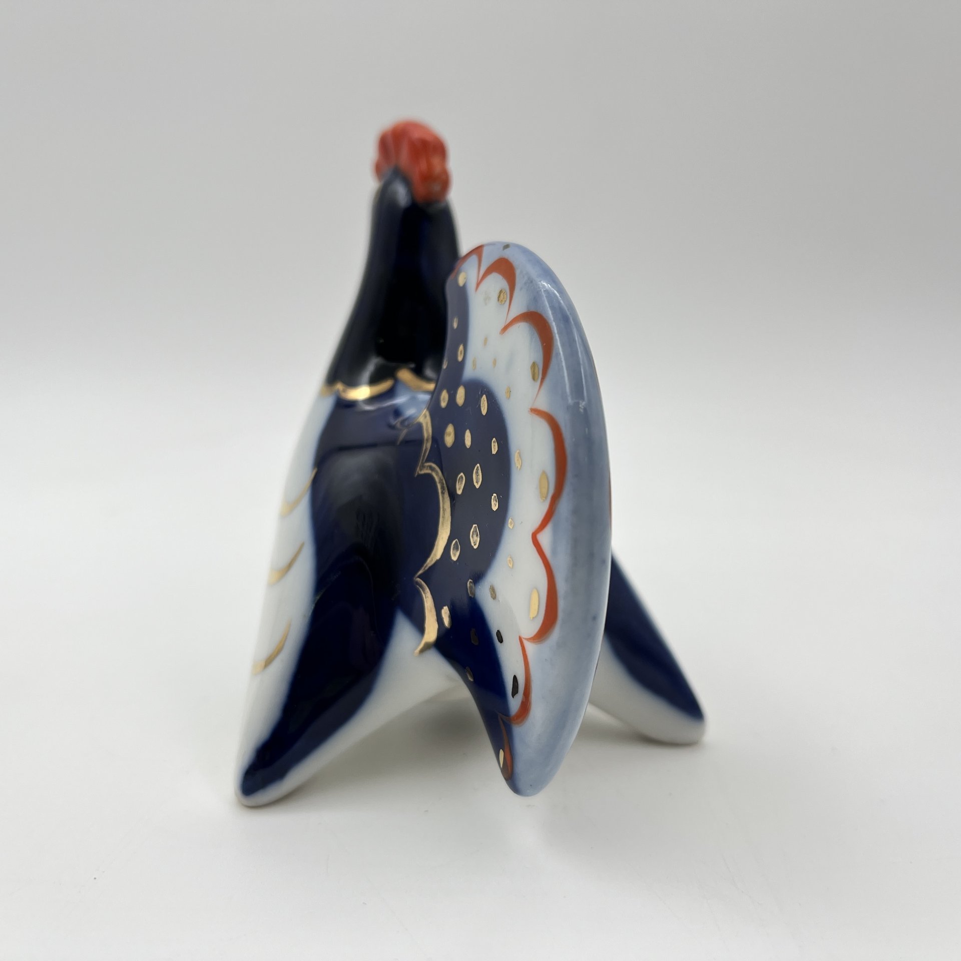 Солонка "Индюк", скульптор М.Н. Мох, фарфор, роспись, золочение, Ленинградский фарфоровый завод (ЛФЗ), СССР, 1960-1970 гг.