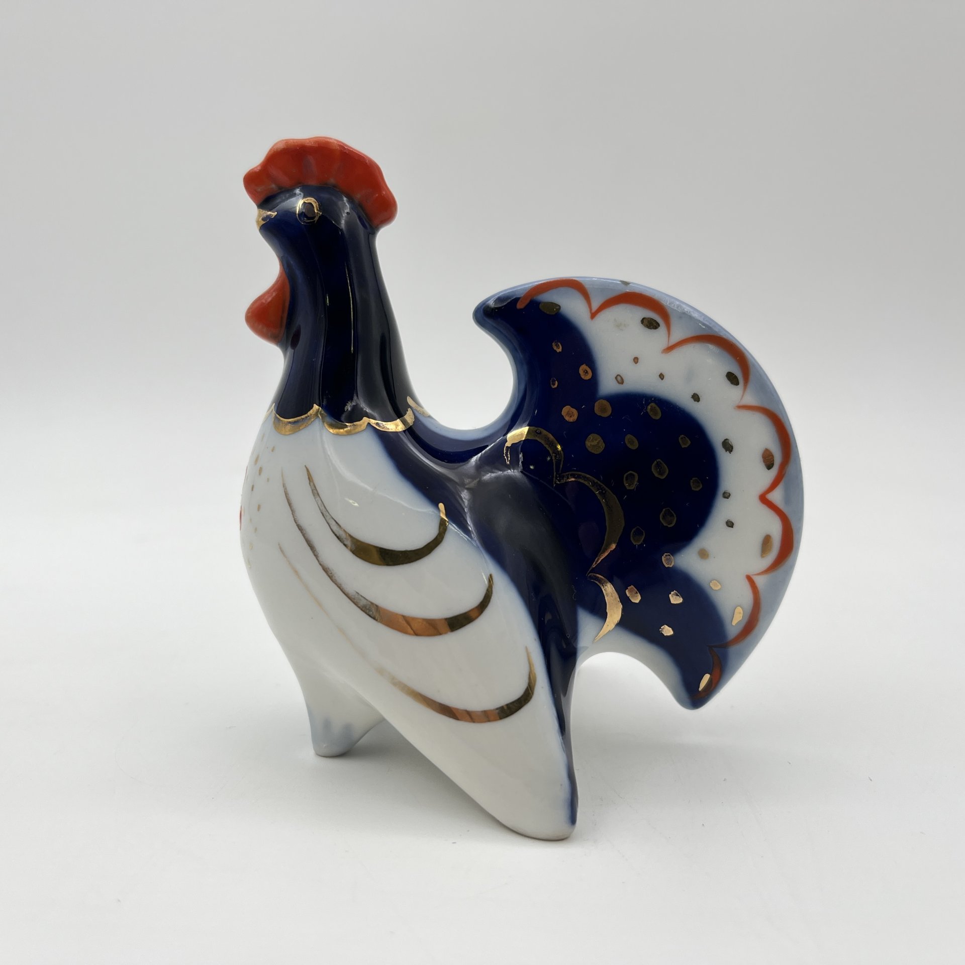 Солонка "Индюк", скульптор М.Н. Мох, фарфор, роспись, золочение, Ленинградский фарфоровый завод (ЛФЗ), СССР, 1960-1970 гг.