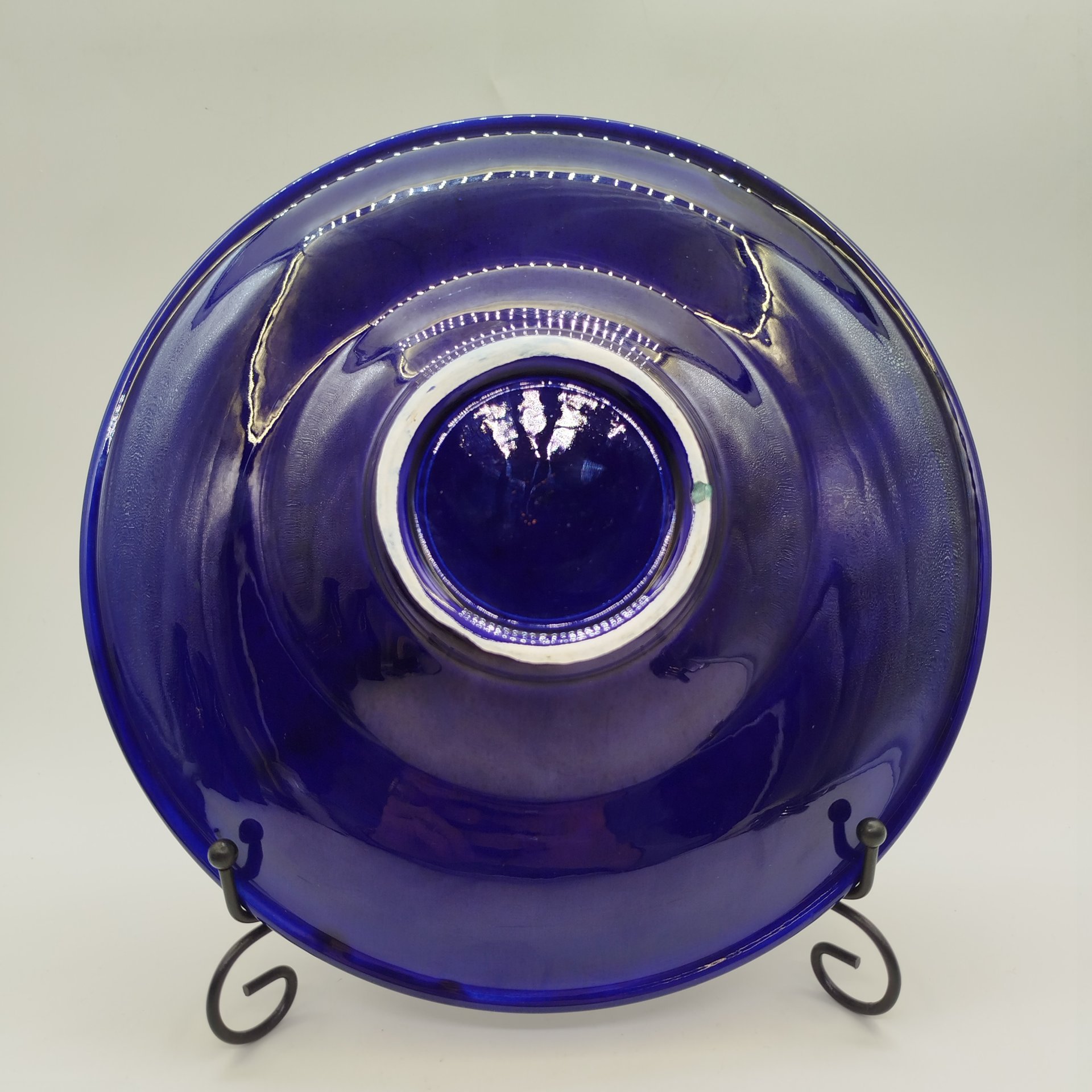 Тарелка сервировочная, фаянс, крытье, роспись, СССР, 1970-1990 гг.
