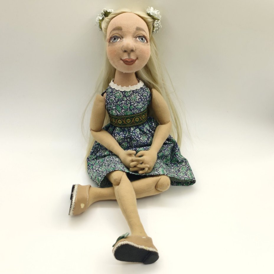 Кукла будуарная "Анюта", автор И. Сивцева, "Текстильные забавы", текстиль, набивка, кожа, пластмасса, металл, волосы натуральные, бумага, пошив, роспись, Российская Федерация, 2016 г.