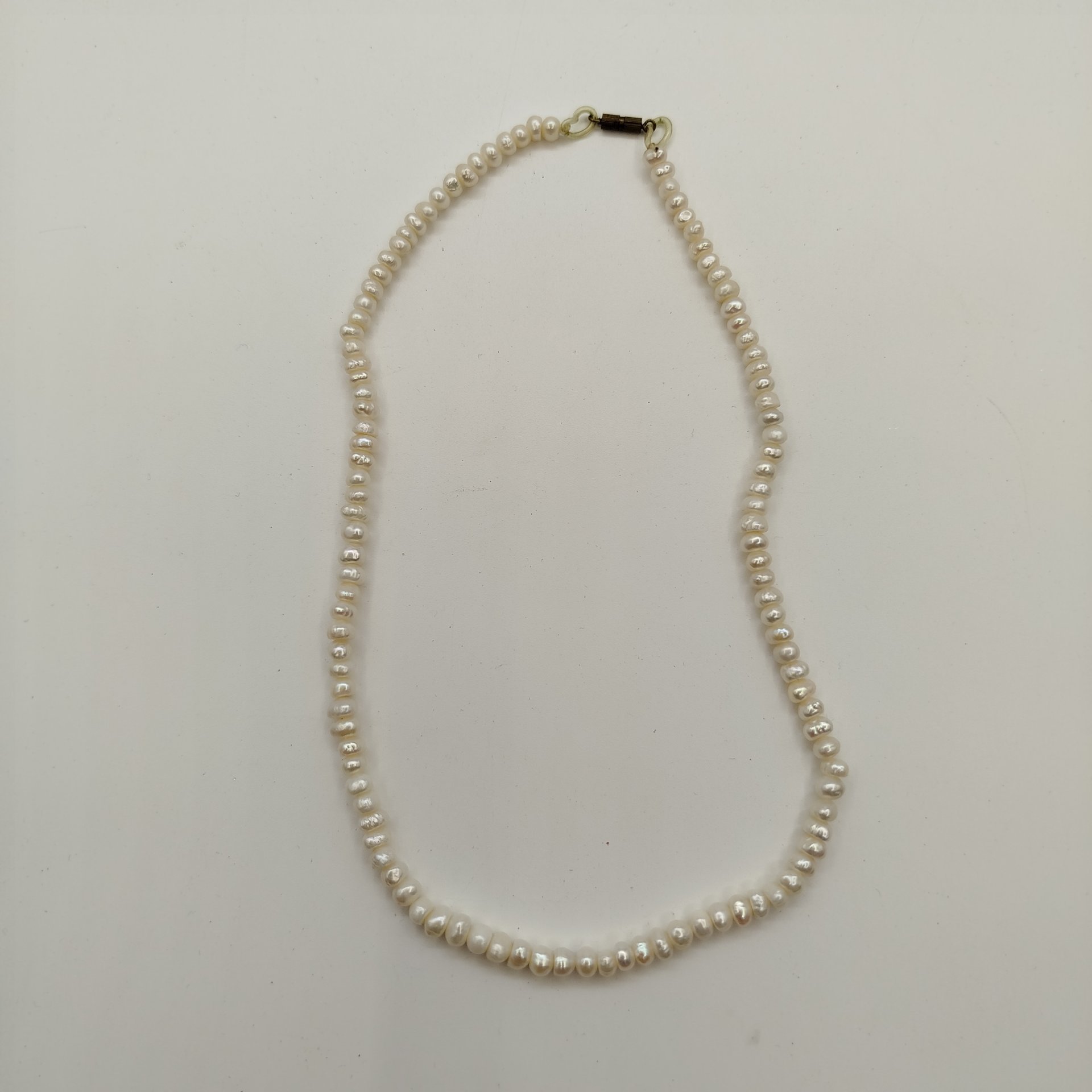 Бусы винтажные, металл, речной жемчуг, СССР, 1970-1990 гг.