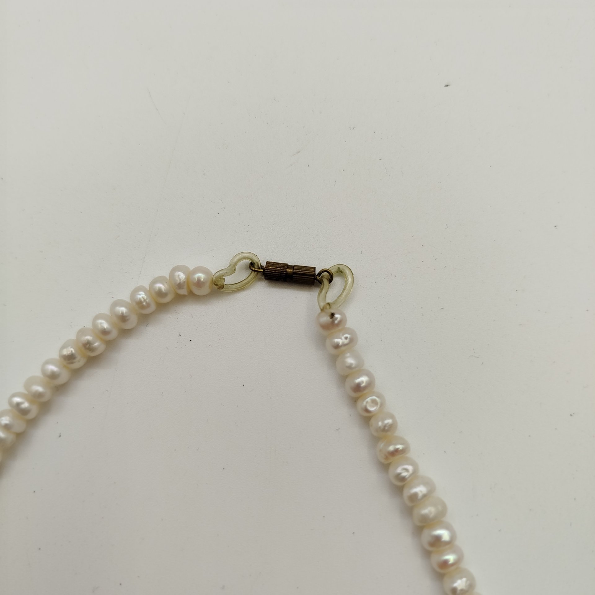 Бусы винтажные, металл, речной жемчуг, СССР, 1970-1990 гг.