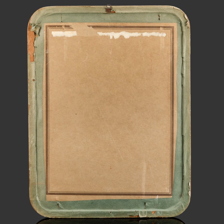 Картина "Женский портрет", выполненная в синей гамме и оформленная в раму, подпись "Звягин 69 г." (Звягин Михаил Леонидович, 1931-2022 гг.), картон, гуашь, металл, стекло