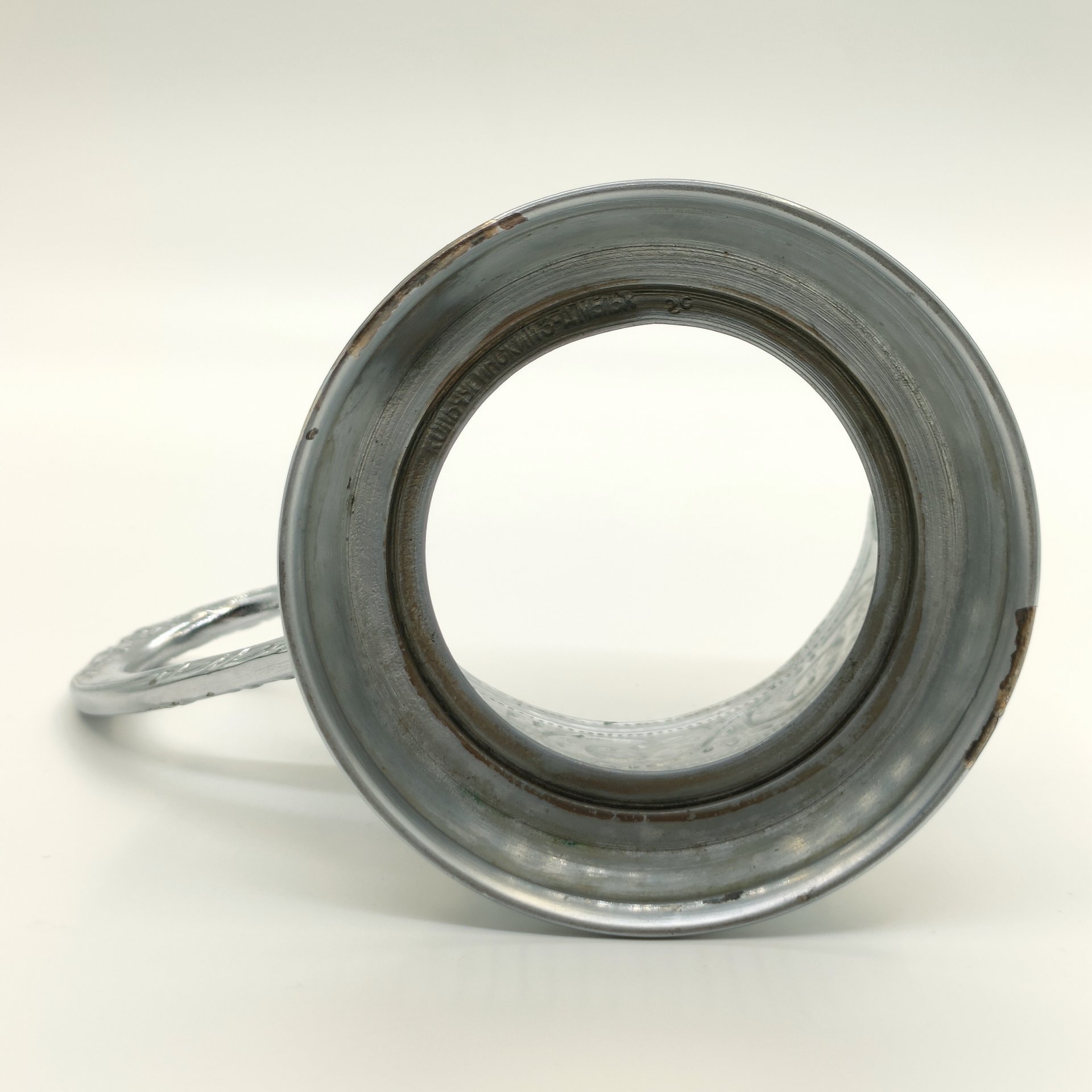 Подстаканник "40 лет Октябрьской революции", мельхиор (медь-никель), штамповка, серебрение, Кольчугинский завод цветных металлов, СССР, 1957-1962 гг.