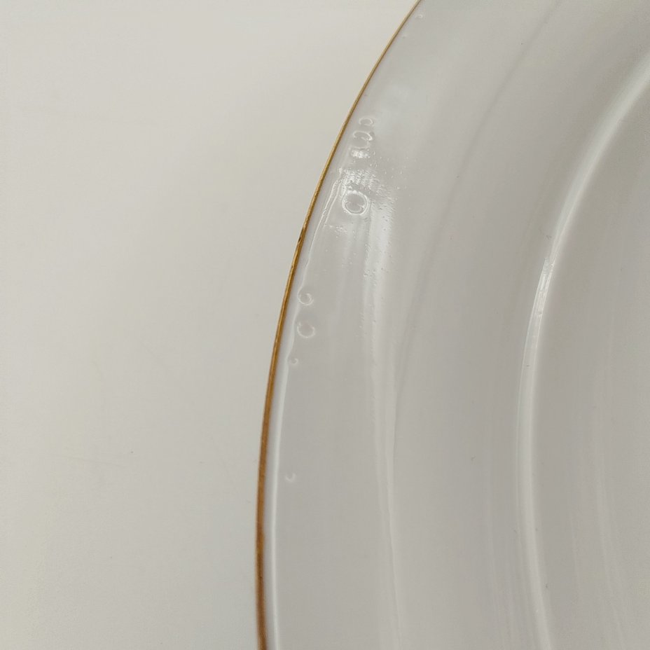 Набор из двух больших круглых блюд с цветочным декором, фарфор, деколь, золочение, Kahla, ГДР, 1960-1990 гг.