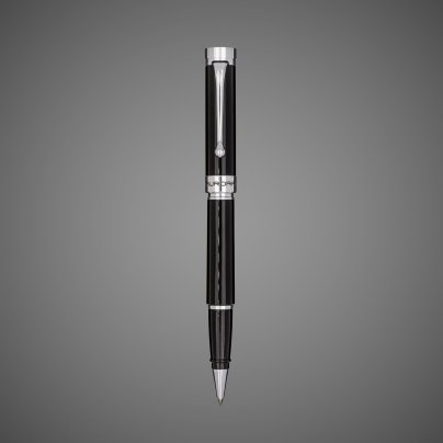 Ручка-роллер Aurora Edo Black CT, в подарочной коробке, Лаки и смолы: смола, хром