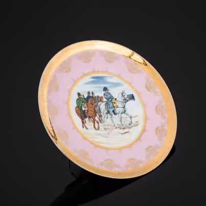 Настенная тарелка по картине "Французская кампания, 1814 год", автор Жан Луи Эрнист Мейссонье, Hutschenreuther (Хутченройтер)