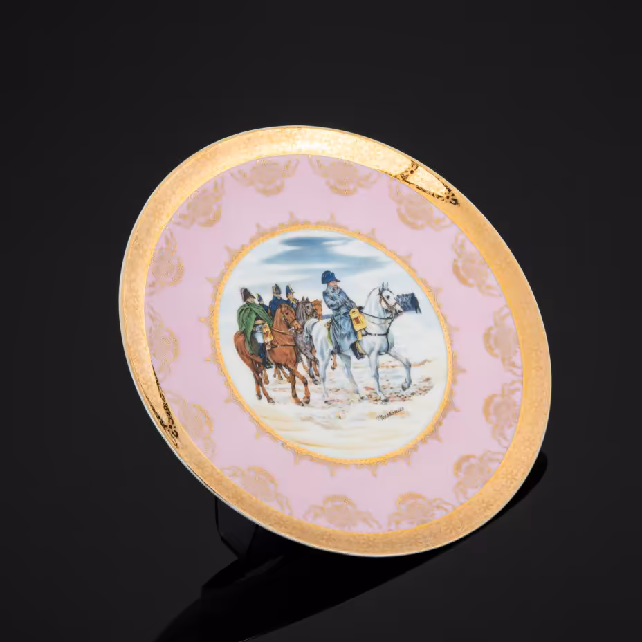 Настенная тарелка по картине "Французская кампания, 1814 год", автор Жан Луи Эрнист Мейссонье, Hutschenreuther (Хутченройтер)