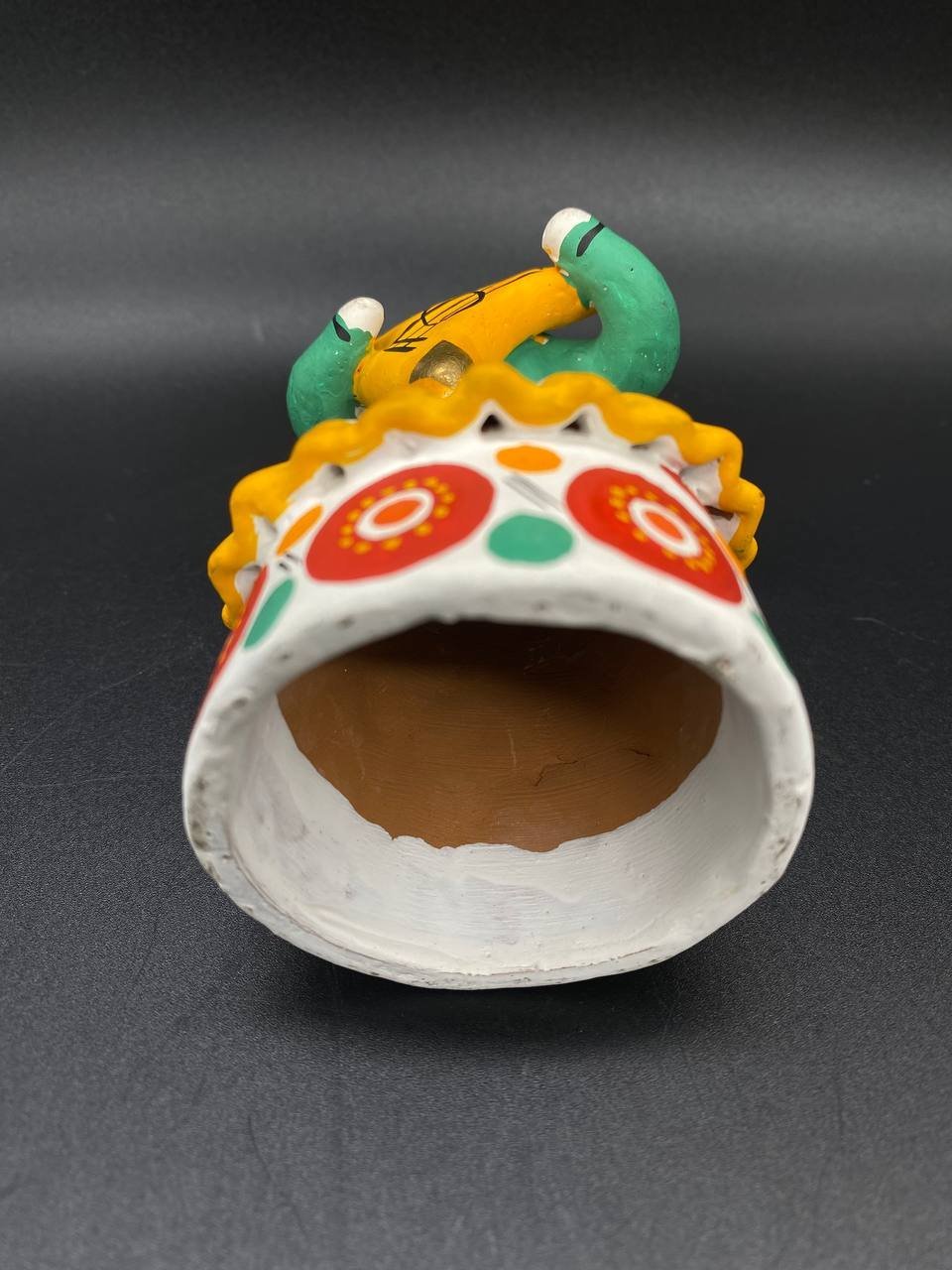 Игрушка "Баба с балалайкой", глина, лепка, роспись, Дымковская игрушка