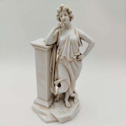 Статуэтка "Античная девушка у колонны", Volkstedt Porcelain porcelain factory - Richard Eckert & Co, фарфор, Германия, 1894-1918 гг.
