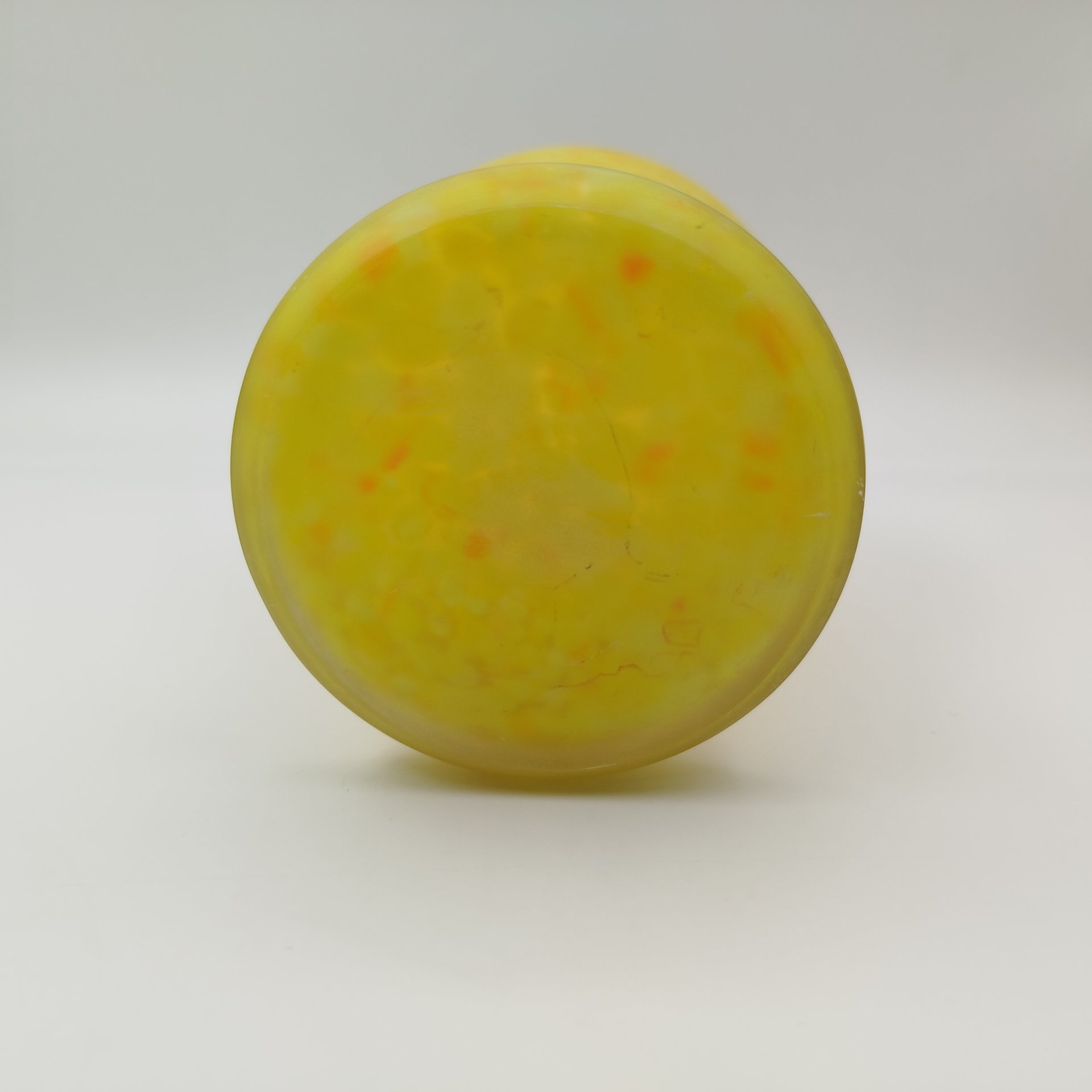 Ваза для цветов лимонно-желтого цвета, матовая, стекло, Европа, 1930-1960 гг.