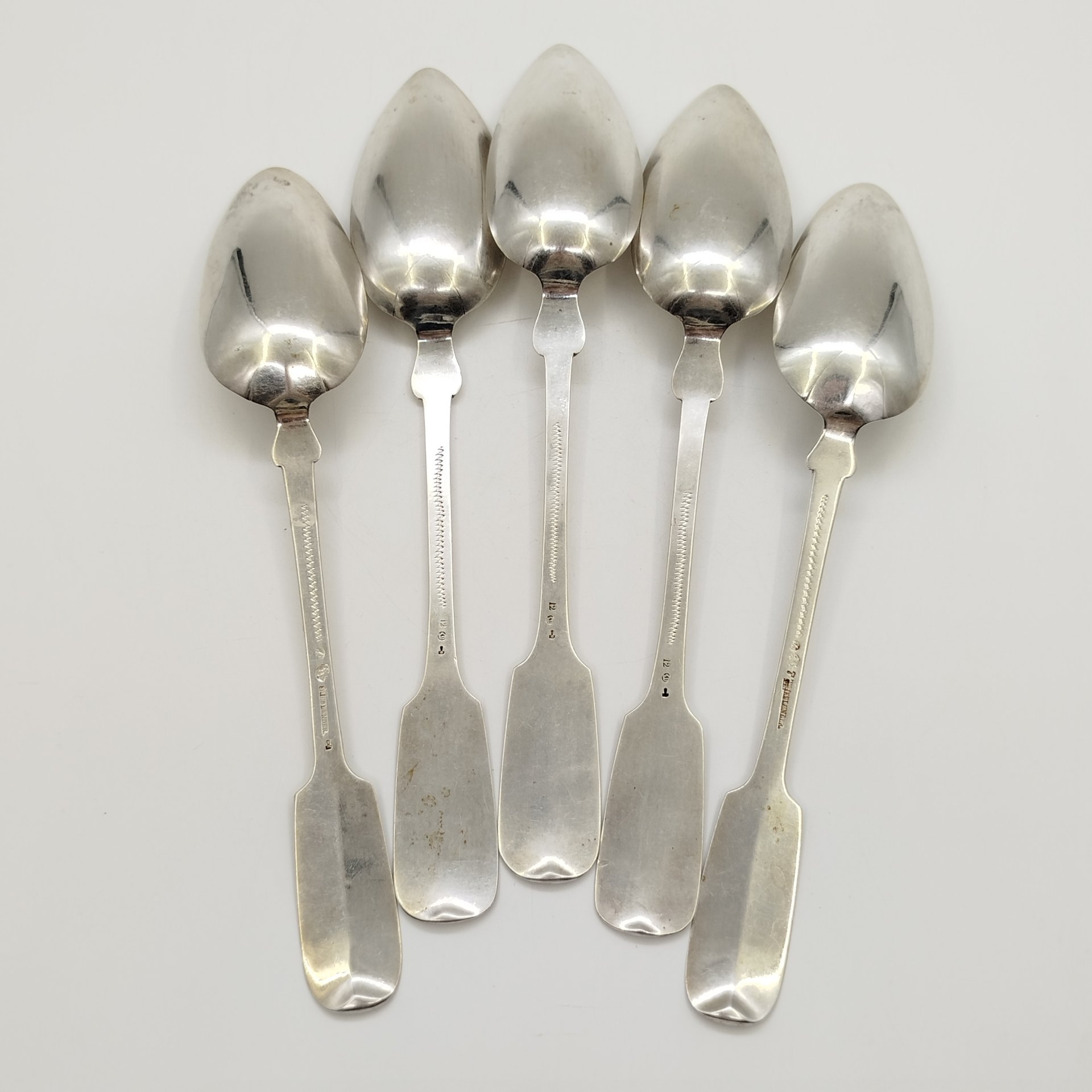 Набор 5 столовых ложек с вензелем на черенках, "Gebrüder Friedländer"