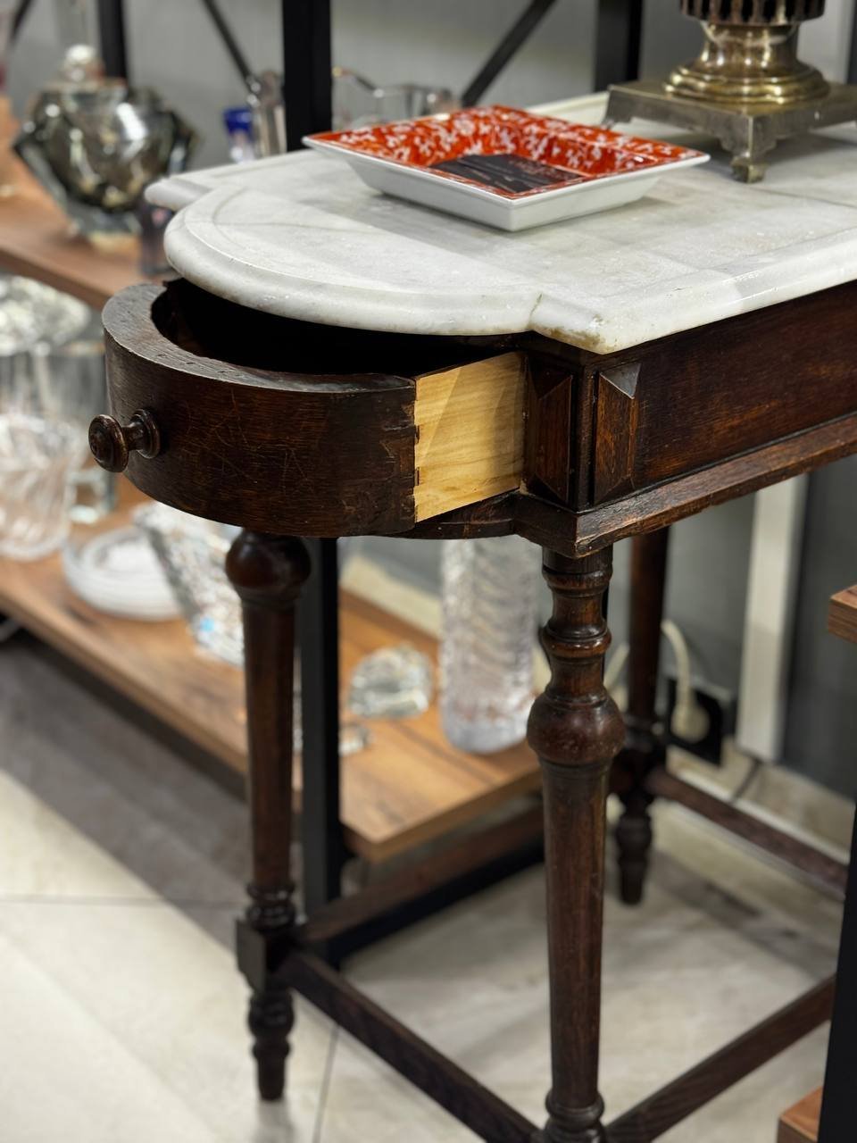 Столик самоварный, дерево, камень, Российская империя, 1900-1910 гг.