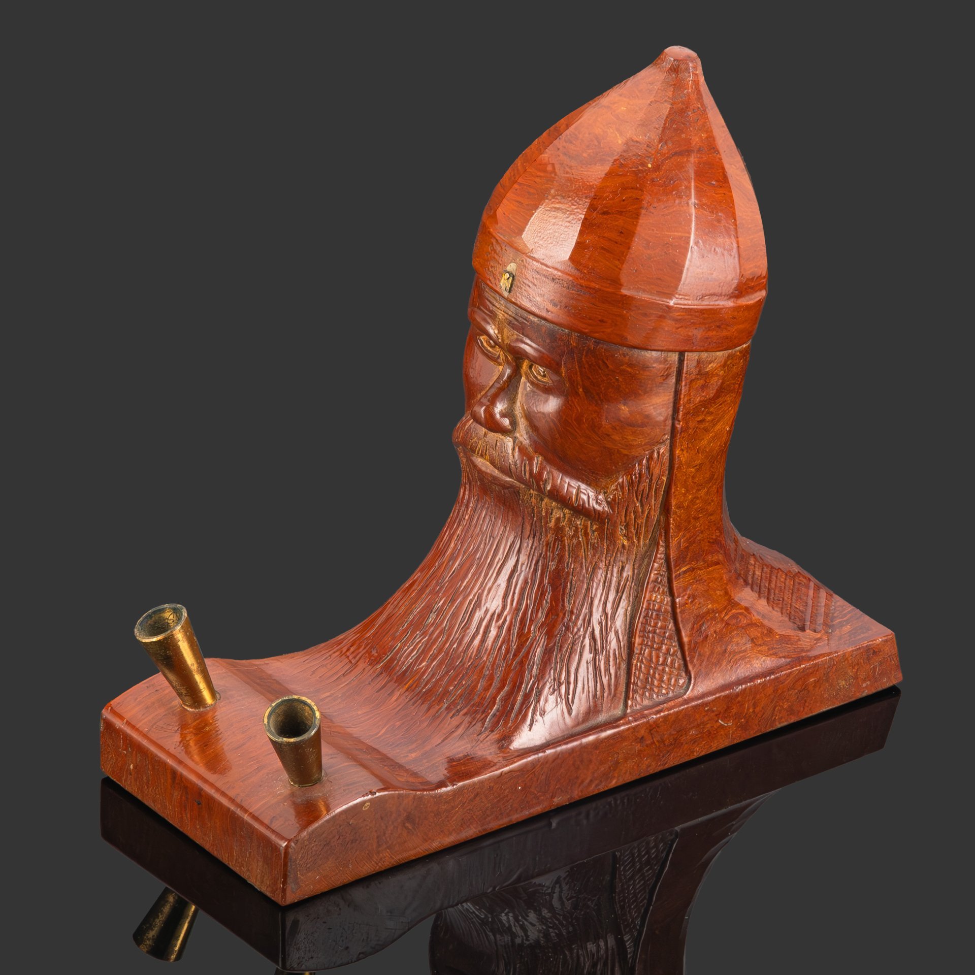 Подставка под ручки с фигурой "Богатыря" (Витязя), бакелит, латунь, СССР, 1940-1960 гг.