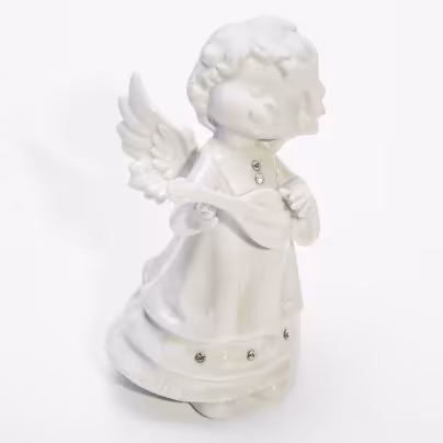 Статуэтка "Ангел играющий на лютне", фарфор, стразы, Китай, 2000-2015 гг.